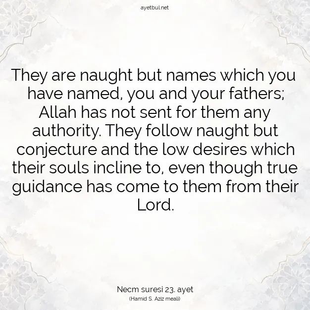 Ayetbul | Kuran Mealleri | Quran | Necm suresi 23. ayet