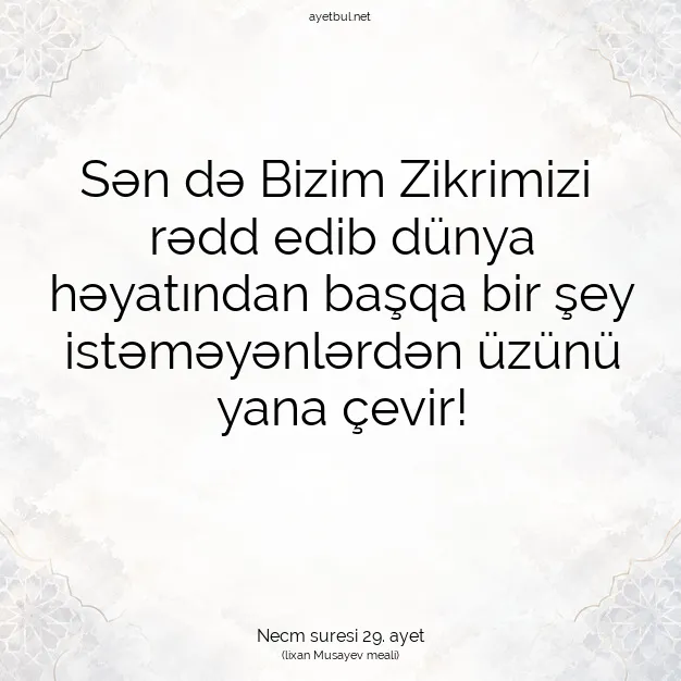 Ayetbul | Kuran Mealleri | Quran | Necm suresi 29. ayet