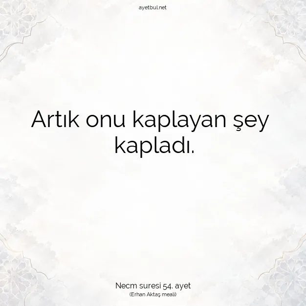 Ayetbul | Kuran Mealleri | Quran | Necm suresi 54. ayet