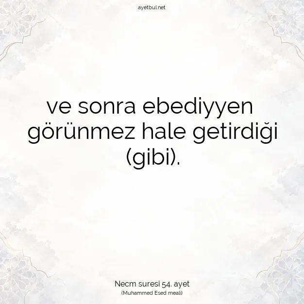 Ayetbul | Kuran Mealleri | Quran | Necm suresi 54. ayet