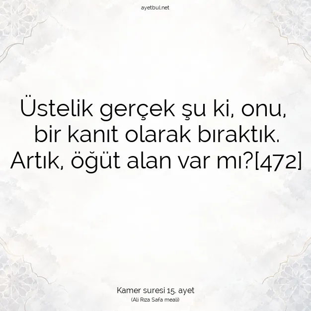 Ayetbul | Kuran Mealleri | Quran | Kamer suresi 15. ayet