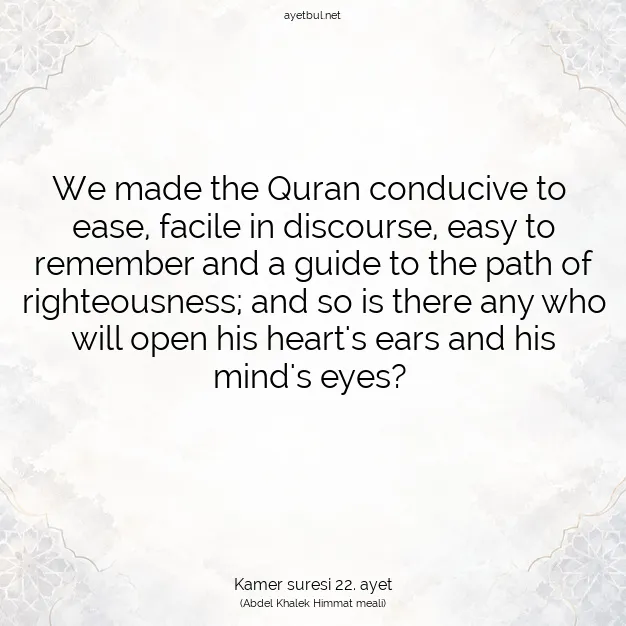 Ayetbul | Kuran Mealleri | Quran | Kamer suresi 22. ayet