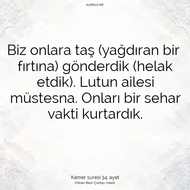 Ayetbul | Kuran Mealleri | Quran | Kamer suresi 34. ayet