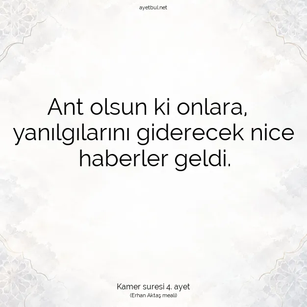 Ayetbul | Kuran Mealleri | Quran | Kamer suresi 4. ayet