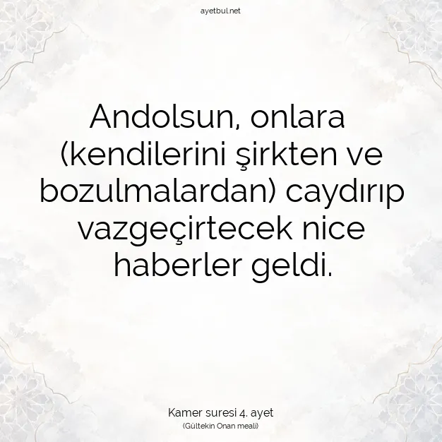 Ayetbul | Kuran Mealleri | Quran | Kamer suresi 4. ayet