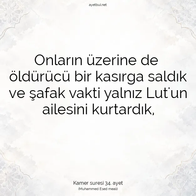 Ayetbul | Kuran Mealleri | Quran | Kamer suresi 34. ayet