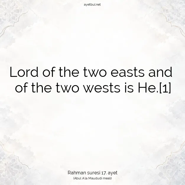 Ayetbul | Kuran Mealleri | Quran | Rahman suresi 17. ayet