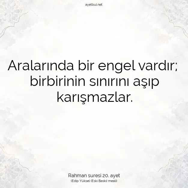 Ayetbul | Kuran Mealleri | Quran | Rahman suresi 20. ayet