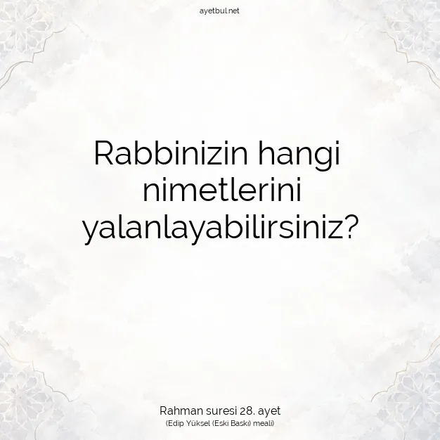 Ayetbul | Kuran Mealleri | Quran | Rahman suresi 28. ayet