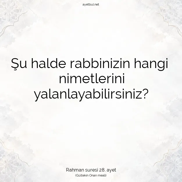Ayetbul | Kuran Mealleri | Quran | Rahman suresi 28. ayet