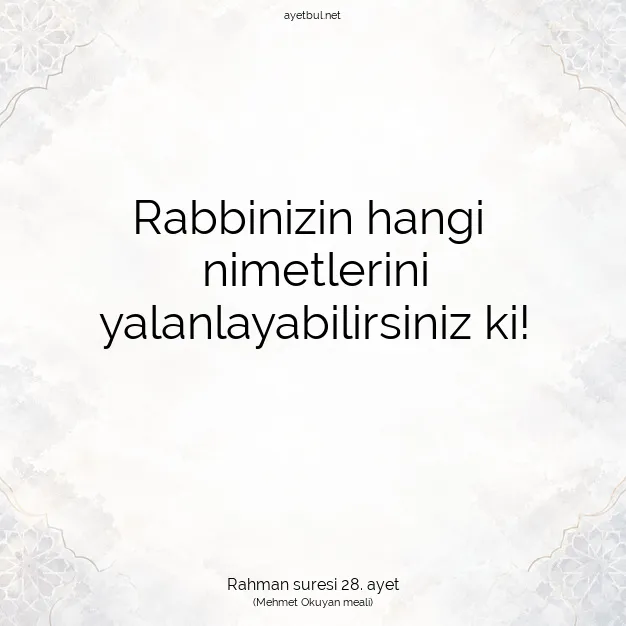 Ayetbul | Kuran Mealleri | Quran | Rahman suresi 28. ayet