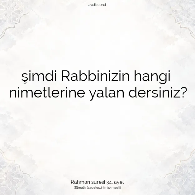 Ayetbul | Kuran Mealleri | Quran | Rahman suresi 34. ayet