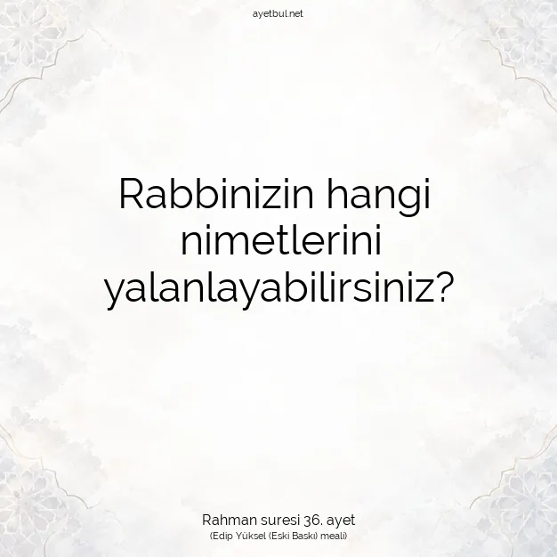 Ayetbul | Kuran Mealleri | Quran | Rahman suresi 36. ayet