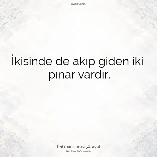 Ayetbul | Kuran Mealleri | Quran | Rahman suresi 50. ayet