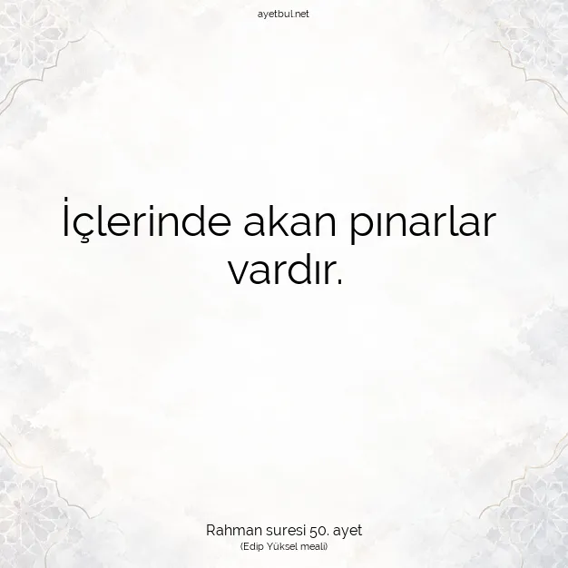 Ayetbul | Kuran Mealleri | Quran | Rahman suresi 50. ayet