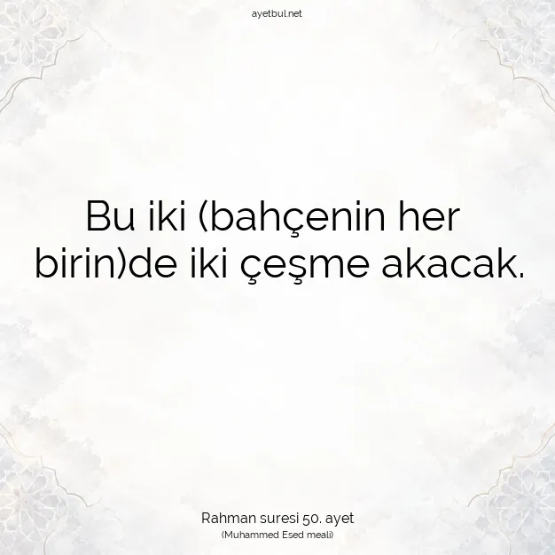 Ayetbul | Kuran Mealleri | Quran | Rahman suresi 50. ayet