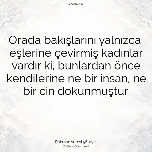 Ayetbul | Kuran Mealleri | Quran | Rahman suresi 56. ayet