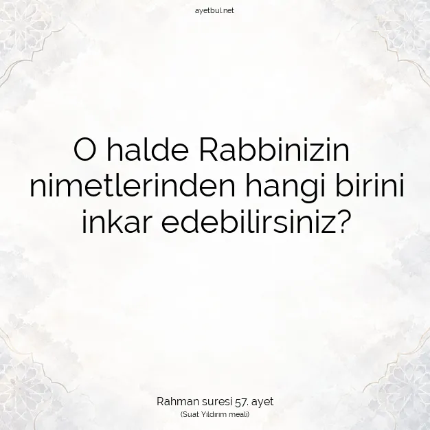 Ayetbul | Kuran Mealleri | Quran | Rahman suresi 57. ayet