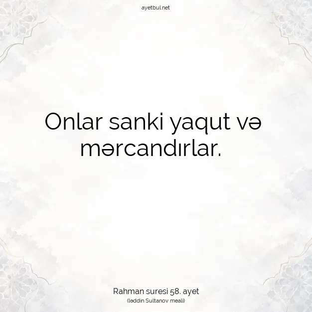 Ayetbul | Kuran Mealleri | Quran | Rahman suresi 58. ayet