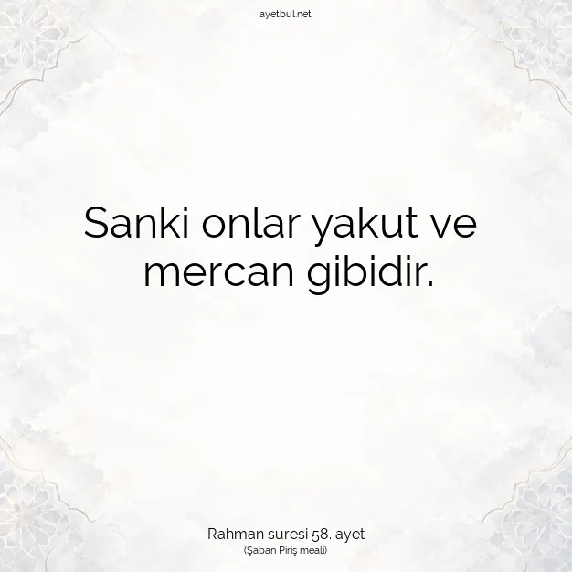 Ayetbul | Kuran Mealleri | Quran | Rahman suresi 58. ayet