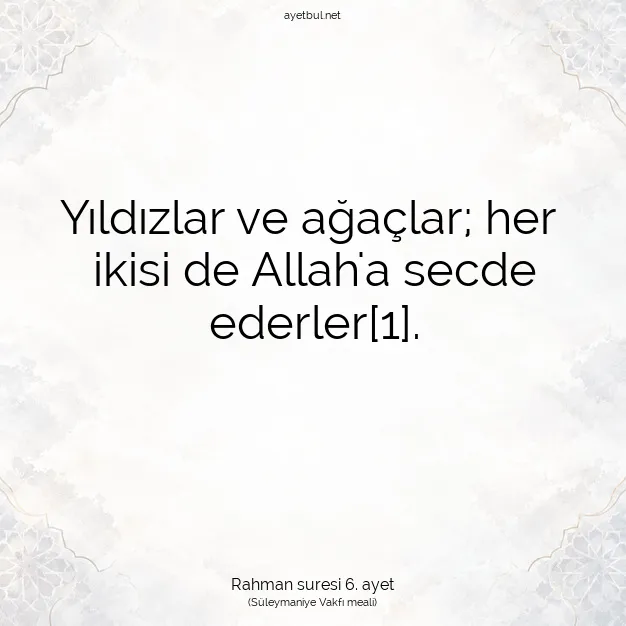 Ayetbul | Kuran Mealleri | Quran | Rahman suresi 6. ayet