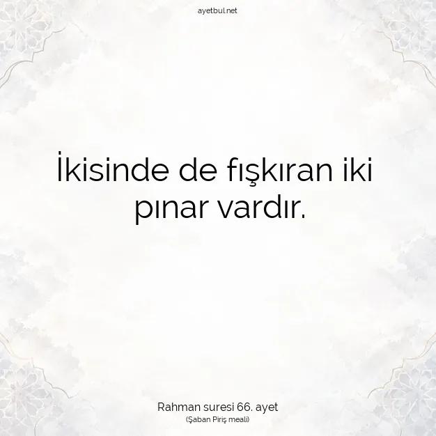 Ayetbul | Kuran Mealleri | Quran | Rahman suresi 66. ayet