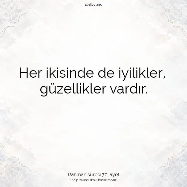 Ayetbul | Kuran Mealleri | Quran | Rahman suresi 70. ayet