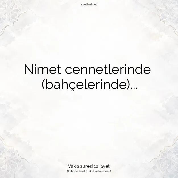 Ayetbul | Kuran Mealleri | Quran | Vakıa suresi 12. ayet
