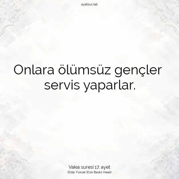 Ayetbul | Kuran Mealleri | Quran | Vakıa suresi 17. ayet