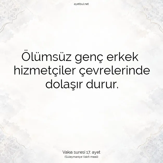 Ayetbul | Kuran Mealleri | Quran | Vakıa suresi 17. ayet