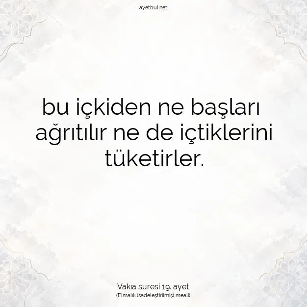 Ayetbul | Kuran Mealleri | Quran | Vakıa suresi 19. ayet