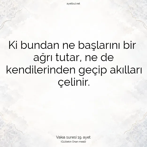 Ayetbul | Kuran Mealleri | Quran | Vakıa suresi 19. ayet