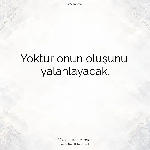 Ayetbul | Kuran Mealleri | Quran | Vakıa suresi 2. ayet