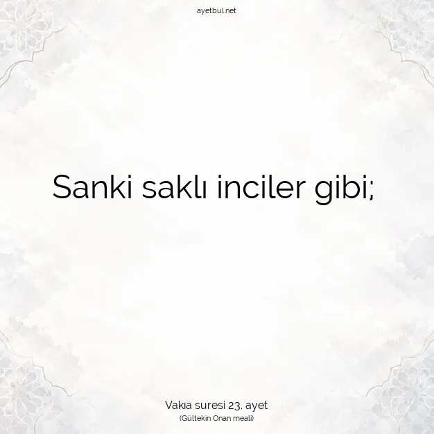 Ayetbul | Kuran Mealleri | Quran | Vakıa suresi 23. ayet