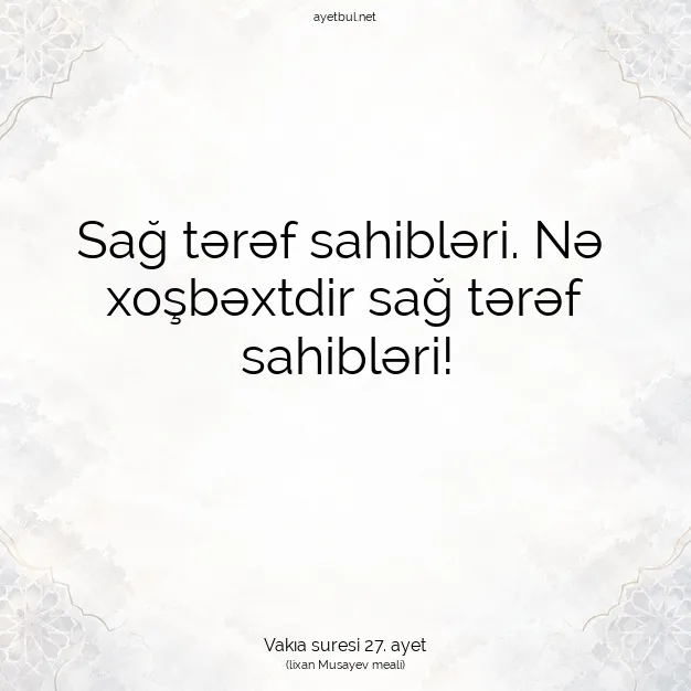 Ayetbul | Kuran Mealleri | Quran | Vakıa suresi 27. ayet