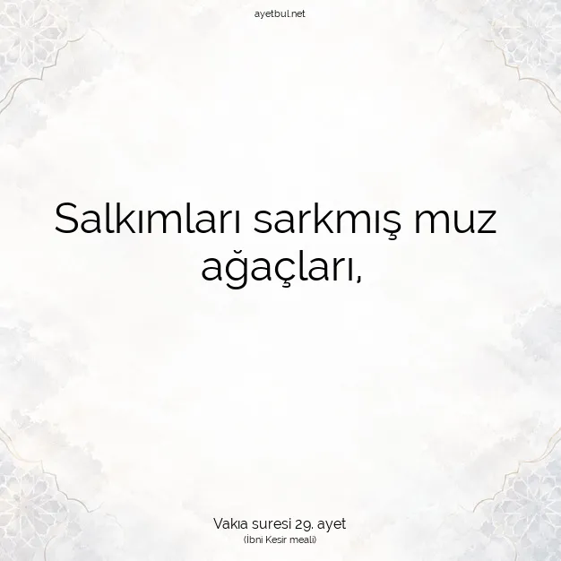Ayetbul | Kuran Mealleri | Quran | Vakıa suresi 29. ayet