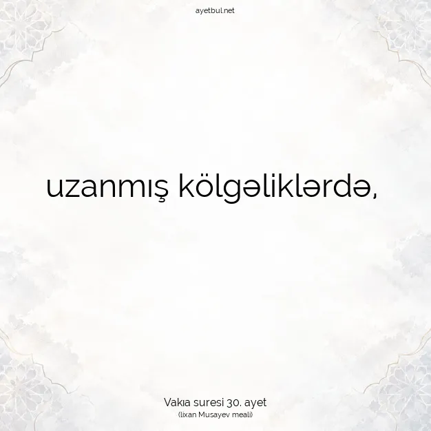 Ayetbul | Kuran Mealleri | Quran | Vakıa suresi 30. ayet