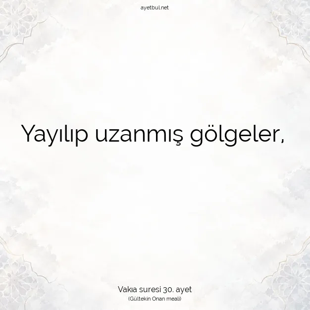 Ayetbul | Kuran Mealleri | Quran | Vakıa suresi 30. ayet