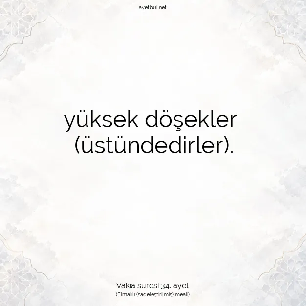 Ayetbul | Kuran Mealleri | Quran | Vakıa suresi 34. ayet