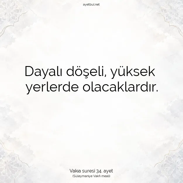 Ayetbul | Kuran Mealleri | Quran | Vakıa suresi 34. ayet