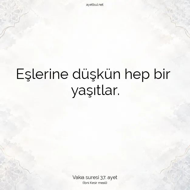 Ayetbul | Kuran Mealleri | Quran | Vakıa suresi 37. ayet