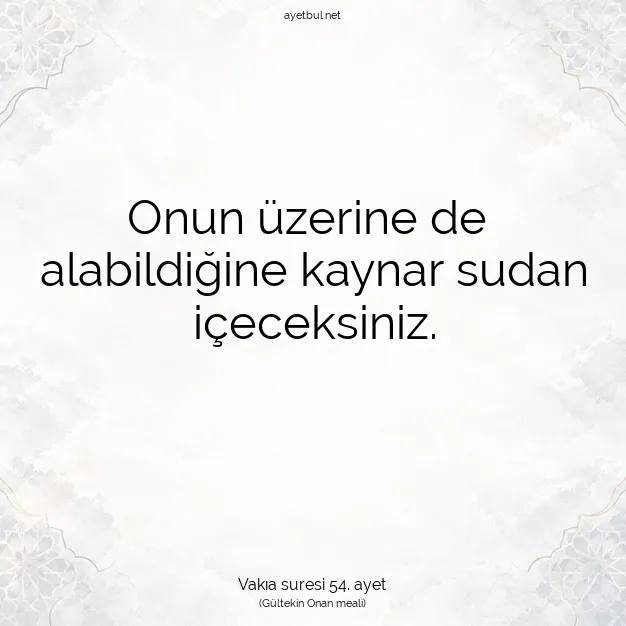 Ayetbul | Kuran Mealleri | Quran | Vakıa suresi 54. ayet
