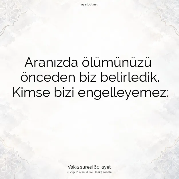 Ayetbul | Kuran Mealleri | Quran | Vakıa suresi 60. ayet