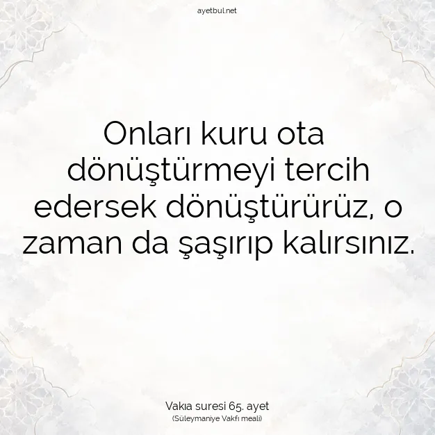 Ayetbul | Kuran Mealleri | Quran | Vakıa suresi 65. ayet
