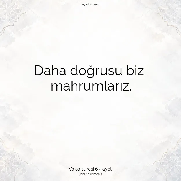 Ayetbul | Kuran Mealleri | Quran | Vakıa suresi 67. ayet