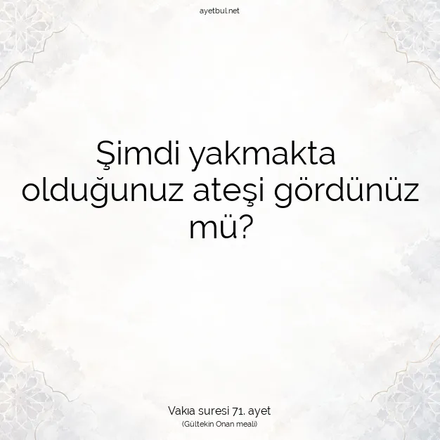Ayetbul | Kuran Mealleri | Quran | Vakıa suresi 71. ayet