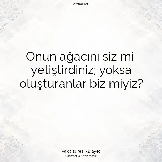 Ayetbul | Kuran Mealleri | Quran | Vakıa suresi 72. ayet