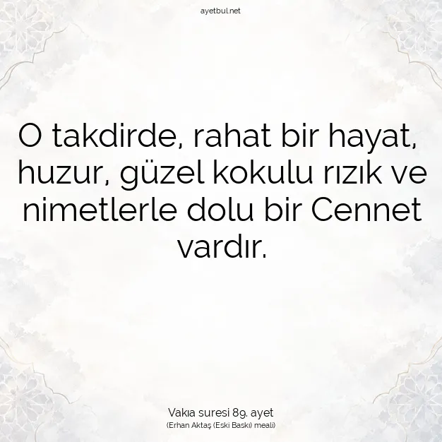 Ayetbul | Kuran Mealleri | Quran | Vakıa suresi 89. ayet
