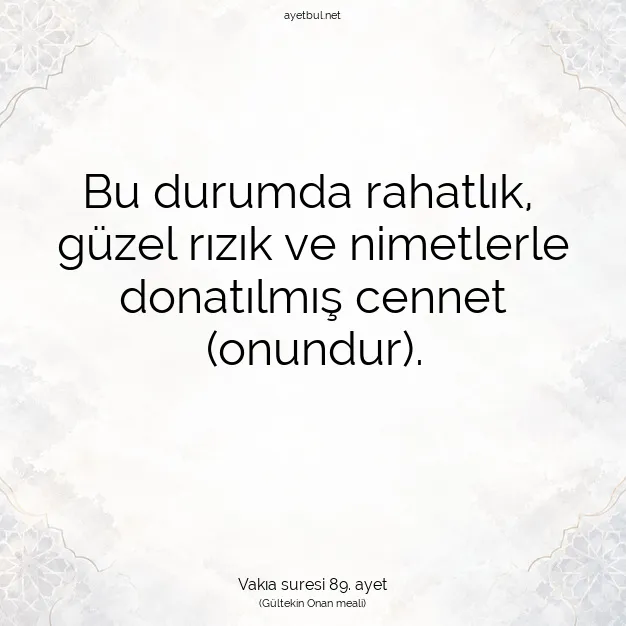 Ayetbul | Kuran Mealleri | Quran | Vakıa suresi 89. ayet