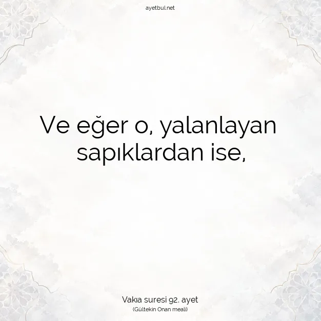 Ayetbul | Kuran Mealleri | Quran | Vakıa suresi 92. ayet